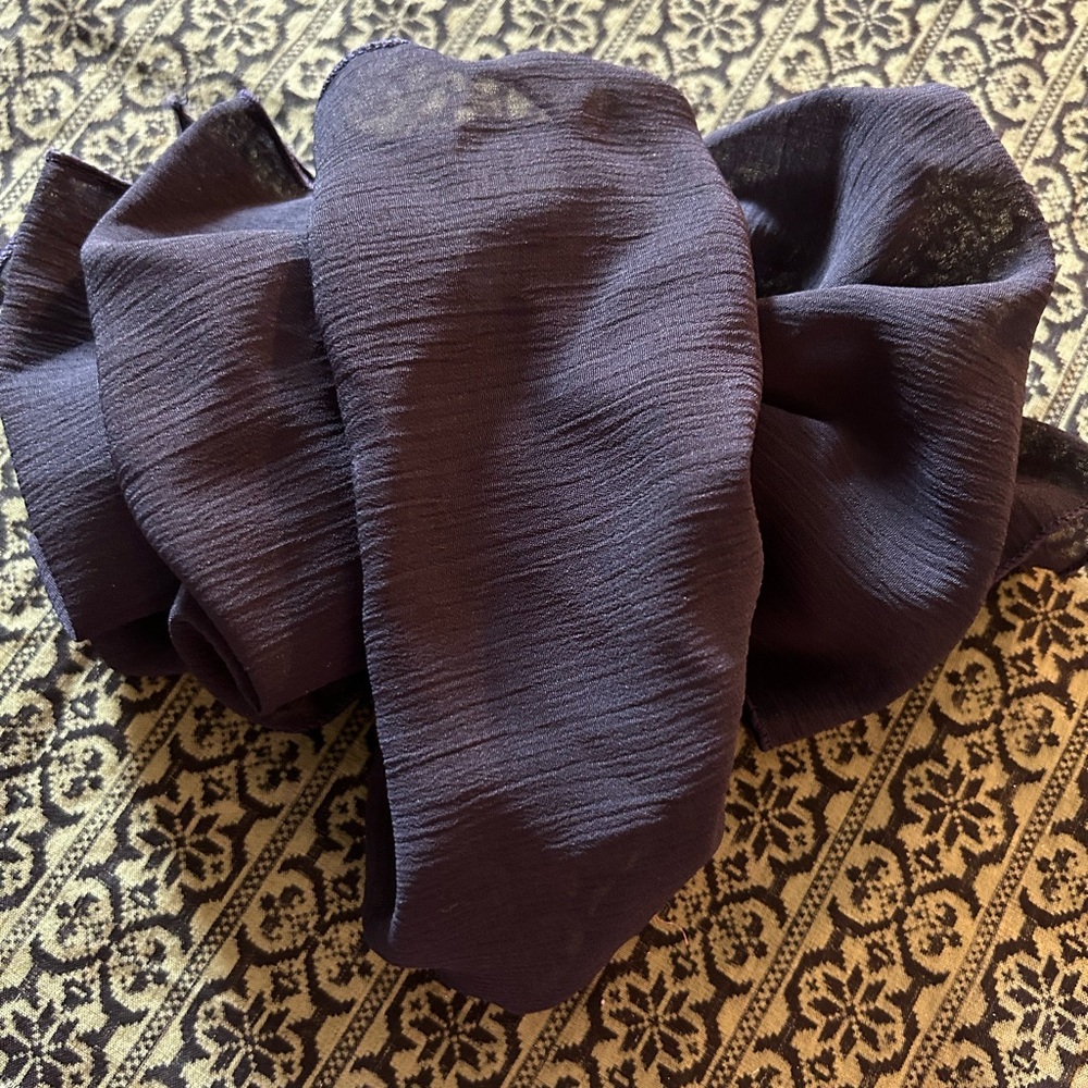 VTG 80s Black Scarf Clip Hair Bow. Unbranded.
